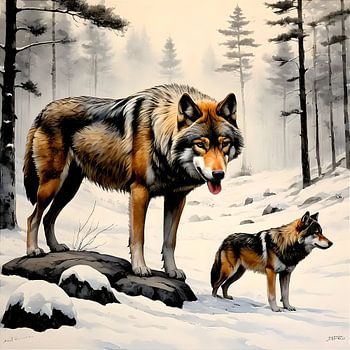 Two wolves