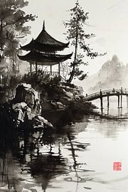 Sumi-e landscape_04 by Peet de Rouw