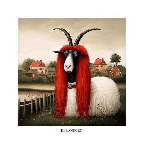 Die Landziege - mit Rahmen und Text