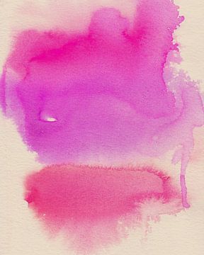 Abstract aquarel in paars en roze van Dina Dankers