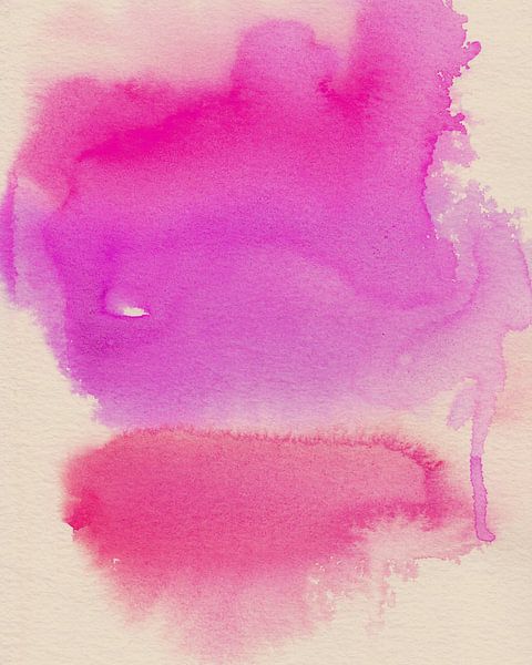 Abstraktes Aquarell in Lila und Rosa von Dina Dankers