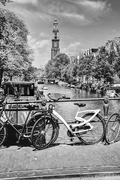 Westerkerk Prinsengracht Amsterdam Black and White by Hendrik-Jan Kornelis