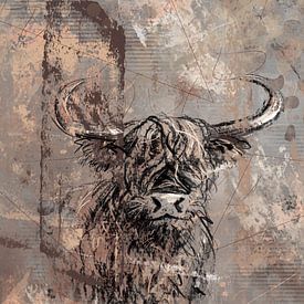 Tough and robust artwork of a Scottish highlander by Emiel de Lange