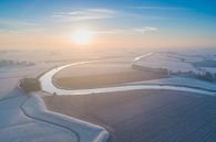 Winterse Zonsopkomst boven het Reitdiep van Droninger thumbnail