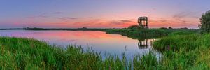 Panorama-Sonnenuntergang bei Kolham, Groningen, Niederlande