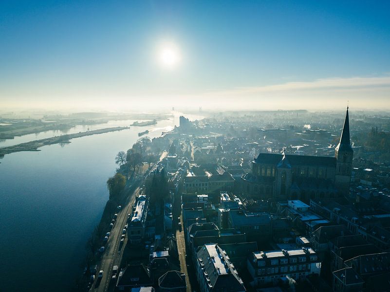 Kampen sunrise view with the Bovenkerk at the river IJssel by Sjoerd van der Wal Photography