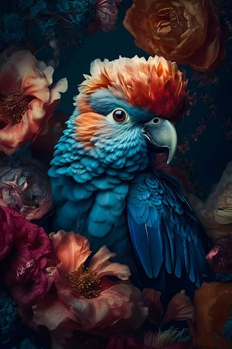 Parrot among the Flowers
