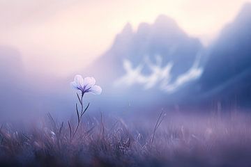 Lonely flower blooming in the mountains by Poster Art Shop