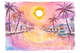 Cape Coral, Florida – Spiegelungen im Kanal im sanften Licht der Morgendämmerung