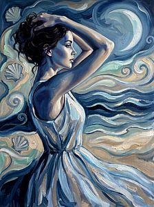 Woman in Moonlit Swirl