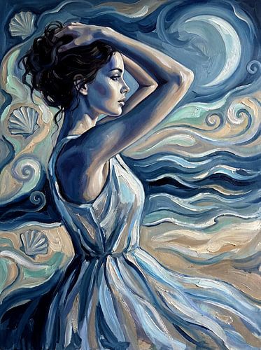Woman in Moonlit Swirl