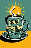 "Goedemorgen" Koffiekopje met zonnetje
