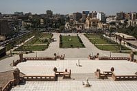 Heliopolis Cairo , Egypte vanaf de top van Baron Empain Palace daglicht uitzicht