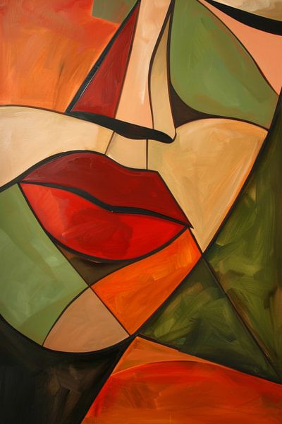Colourful facial geometry by Poster Art Shop