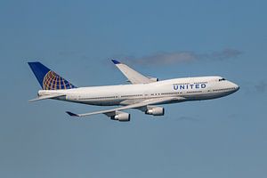 Flyby United Airlines Boeing 747-400 während der Fleet Week.