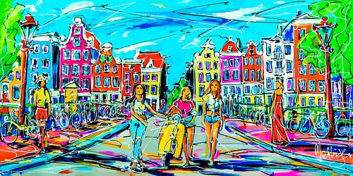 Street of Amsterdam, Girls and a Scooter