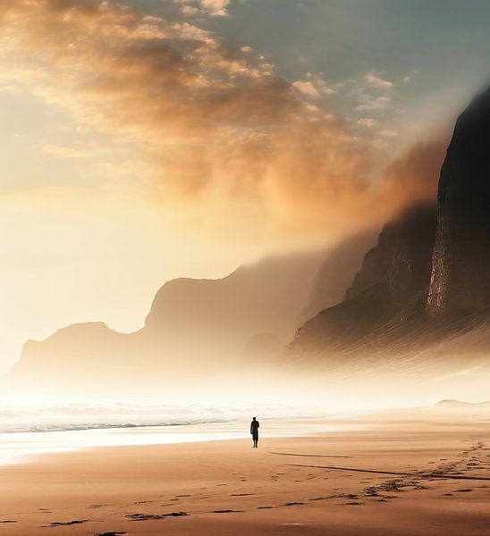 Zonsondergang aan zee van fernlichtsicht