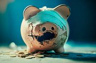 Smashed piggy bank with coins by Poster Art Shop thumbnail