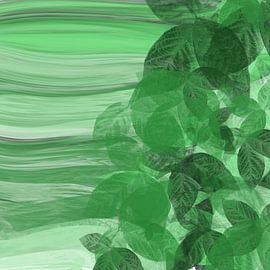 Abstrakte Kunst - Fluid Painting Grüne Blätter von Patricia Piotrak