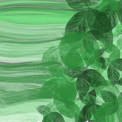 Abstract Art - Fluid Painting Green Leaves