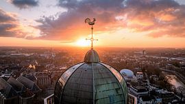 Panorama of the top of the peperbus in Zwolle by Thomas Bartelds