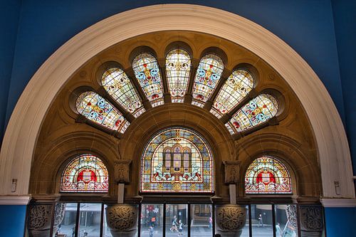 Glas-in-loodramen in het Queen Victoria Building