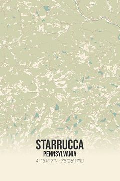 Vintage landkaart van Starrucca (Pennsylvania), USA. van Rezona
