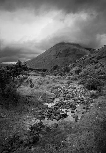 Stream and Cloudy mountain at the Auch Estate
