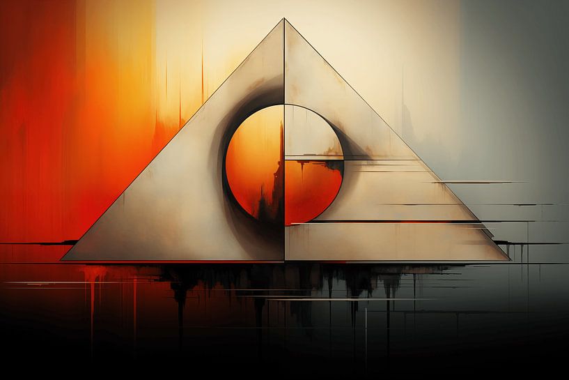 Abstract olieverfschilderij in vuur en vlam van Ton Kuijpers