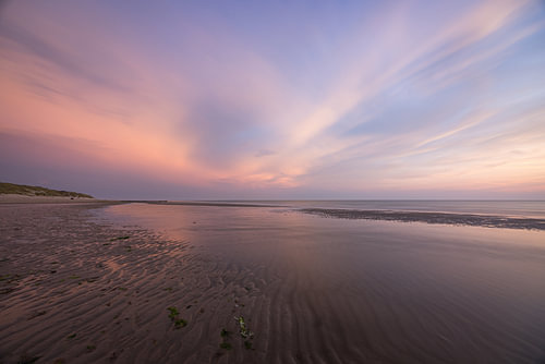 Zonsondergang op het strand