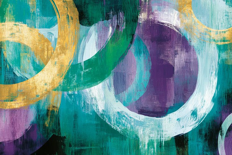 Abstract circles in rich colours by Poster Art Shop