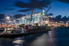 Une soirée d'automne sur le Maasvlakte sur Norman van der Geer