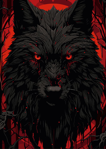 Wolf en maan