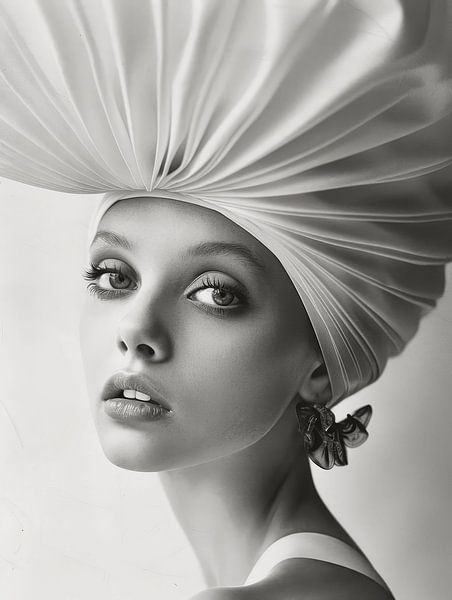 Black-and-white portrait inspired by the 1950s by Carla Van Iersel