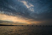 The Oosterschelde and the Zeeland Bridge at sunset