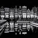 Rondvaartboten en panden in Amsterdam van Ton de Koning thumbnail