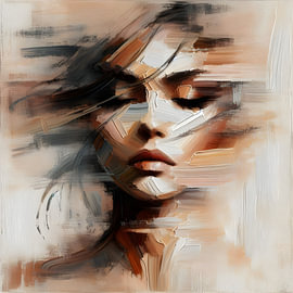 Frau im Wind von FoXo Art
