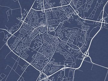 Carte de Alkmaar en bleu royal sur Map Art Studio