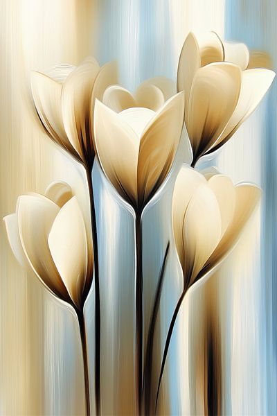Modern abstracte bloemen van Bert Nijholt