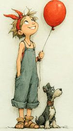 girl with balloon by Gelissen Artworks