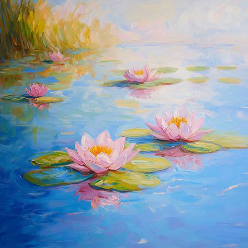 Waterlelie schilderij