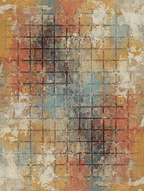 Industriell-abstraktes Kunstwerk mit Raster und verwitterter Textur von STUDIO ARTSY