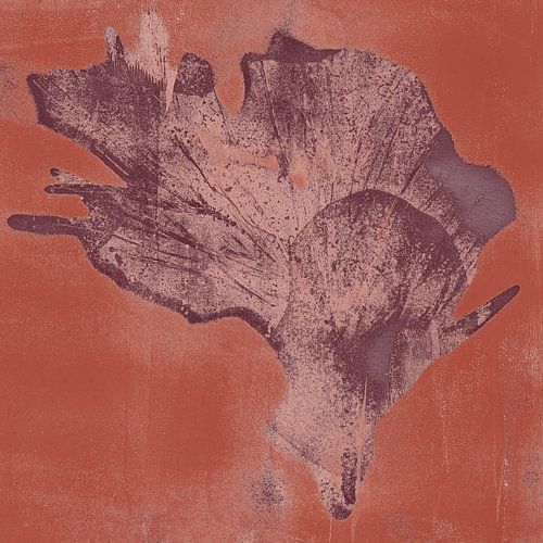 Moderne abstracte kunst. Abstracte bloem in paars op terra.