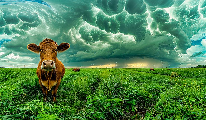 threatening skies over the meadow by Egon Zitter