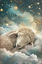 Schlafendes Lamm Kinderzimmer von Poster Art Shop Miniaturansicht