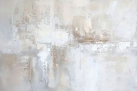 Abstrakte Malerei weiß beige sand Schattierungen modern von Joriali Abstrakte Kunst