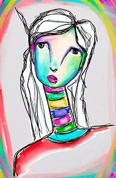 Woman Colorful van Jolanda Janzen-Dekker