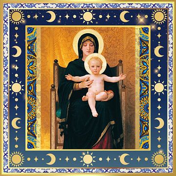 S.F. Remastered Version of Virgin and Child by William Bouguereau by Silver Fox Art Decor