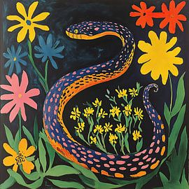 In the splendour of the night: the snake in mystical light by Niklas Maximilian