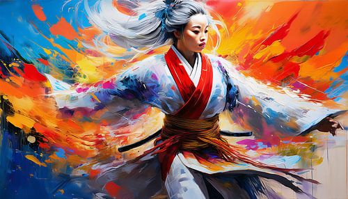 Karate vechtsport met pak